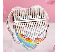SXTYYH Kalimba Piano De Pulgar 17, 21 Teclas Piano De Dedos Con Portátil Portátil Martillo Afinador Sakura Acrílico Cristal Instrumento Musical for Principiantes(17-note - heart)
