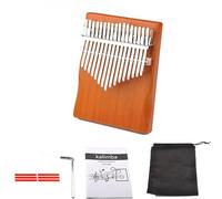 SXTYYH Kalimba Piano De Pulgar 17 Teclas, Portátil De Madera Kit De Piano De Dedos Con Martillo Afinador, Regalo De Vacaciones for Niños Adultos Principiantes Profesional(Brown set)
