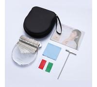 SXTYYH Mini Kalimba 17/21 Teclas Cristal Transparente Portátil Piano De Pulgar Instrumento Musical Con Bolsa De Transporte Y Kit De Martillo De Afinación Piano De Dedo(17 tones)
