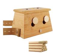 SXTYYH Moxa Box Calor Ajustable Kit De Caja De Moxa for La Cintura Abdomen Madera Maciza Caja De Moxibustión Estuche for Quemador for Alivio Del Dolor(Bamboo,2 holes)