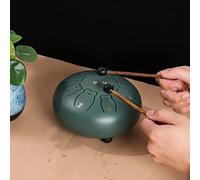 SXTYYH Pequeño Tambor De Lengua De Acero 6 Pulgadas 8 Notas Tambor Handpan Instrumento Musical for Niños Con Bolsa De Transporte, Libro De Música, Mazas Y Pegatina(Verde)