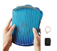 SXTYYH Pulgar Arpa De Lira 17 Cuerdas Instrumento De Lira Fácil De Aprender Principiante Lyre Harp Con Bolsa De Transporte, Cuerdas De Repuesto for Amantes De La Música(17-note-plate-blue)
