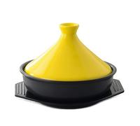 SXTYYH Tajine Marroqui for Cocinar Alta Calidad Cerámica Cazuela Tajín Marroquí Con Tapa Cónica, for Carne Y Platos, Platos Vegetarianos(Amarillo)