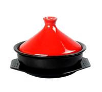 SXTYYH Tajine Marroqui for Cocinar Alta Calidad Cerámica Cazuela Tajín Marroquí Con Tapa Cónica, for Carne Y Platos, Platos Vegetarianos(Red)