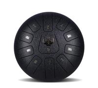 SXTYYH Tambor De Lengua De Acero 6,10,12,14 Pulgadas Tambor Chakra for Lluvia Con Accesorios for Adultos Niño Principiante Meditación, Yoga, Handpan Instrumento(10 inches,Negro)