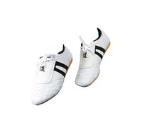 SXTYYH Transpirables Zapatos De Taekwondo Hombres Y Mujeres Zapatillas Kung Fu for Tai Chi, Karate Ligeros De Cuero Zapatos De Artes Marciales(44EU,Black straps)