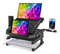 Sxuan Soporte Portatil Mesa Ajustable, Ergonómico Elevador Portatil Escritorio con Base Giratoria de 360 Grados, Plegable Laptop Stand para MacBook DELL XPS HP Tablet y Otros 10-17,3” Dispositivos