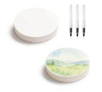 Sxutop 100 Hojas de Papel de Acuarela 300 g/m² Papel Acuarela Algodon Redondo 12 cm de Diámetro Tarjetas de Acuarelas Blanco para DIY Tarjetas Postales, Blocs de Notas, Tarjeta de Felicitación