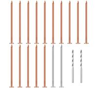 Sxutop 15 Piezas Clavos de Cobre Grandes 89mm Clavos de Cobre Largos Clavos de Cobre para Matar Árboles Clavos de Cobre Macizo con 2 Clavos de Acero y 2 Clavos Perforados para Extracción de Tocones