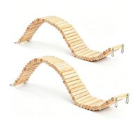 Sxutop 2 Piezas Escalera de Escalada de Madera para Hámster Puentes Colgantes Largos Puente para Hámster Escalera de Escalada Hamster Valla de Madera para Conejillos de Indias, Ratas, Pájaros, Loros