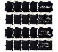 Sxutop 20 Piezas Doble Lado Mini Pizarra de Madera Pizarras de Tiza Colgantes Tablón de Mensajes Colgante con Cordel Se Puede Borrar Tablero Vintage Decorativa para Bodas Fiesta y Restaurantes