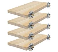 Sxutop 4 Piezas Plataforma De Madera para Pájaros Plataforma para Perchas Pájaros Trampolín para Hamster Rectangulares Soporte de Madera para Animales Pequeños Papagayos Loros Chinchilla y Hámster