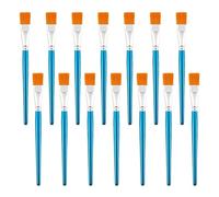 Sxutop Set de 14 Pinceles Azul Pinceles para Pintura 17 mm Pincel Plano Pincel Acrílico con Cerdas de Nylon para Al Óleo AcríLico Gouache Acuarela