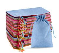 SXUUXB 20 Piezas 17x23 cm Bolsas de Lino Bolsas de Algodón con Cordón, Bolsa de Almacenamiento Reutilizable Bolsas de Joyería Bolsas de Regalo para Bodas, Fiestas y Navidad (Multicolor)