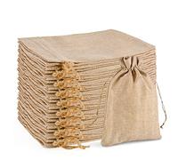SXUUXB 20 Piezas 17x23 cm Bolsas de Lino Bolsas de Yute con Cordón, Bolsa de Almacenamiento Reutilizable Bolsas de Joyería Bolsas de Regalo para Bodas, Fiestas y Navidad (Color Primario)