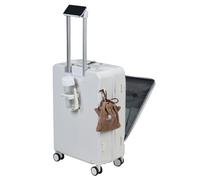 sxvbdway Maleta de 24 pulgadas, equipaje de viaje con ruedas, equipaje de mano con compartimento frontal, parte dura de PC, maletas de viaje con portavasos, puerto de carga USB tipo C y soporte para