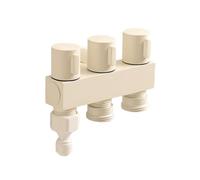 SXWYLZ Grifo Agua Fría 3 Vías Blanco Cremoso Grifo de Cocina Mural con Interfaz para Lavavajillas de 3/4 Grifos de Una Entrada y Tres Salidas para Lavadoras y Robots Barredores