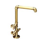 SXWYLZ Grifo Agua Fria Antiguo Grifo Doble Jardin Decorativo Grifos Exterior Antihielo con Bifurcador de 1/2 Giratorio de 360° Manijas Dobles