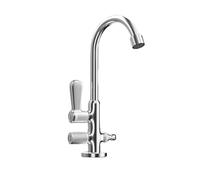 SXWYLZ Grifo Agua Fria Exterior Cromo Grifo Doble Salida Antihielo Giratorio 360° con Bifurcador de 1/2 Manija Doble
