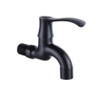 SXWYLZ Grifo Agua Fria Lavabo, Grifo Fregadero Pared, Grifos Mop Pool, Grifos Monomando de Latón,Negro