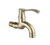 SXWYLZ Grifo Agua Fria Lavabo, Grifo Fregadero Pared, Grifos Mop Pool, Grifos Monomando de Latón,Oro Cepillado