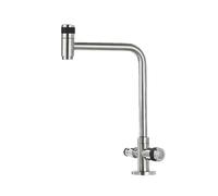 SXWYLZ Grifo Agua Fria para Jardín Grifo Doble Salida Giratorio 360° Grifos Exterior Antihielo con Bifurcador de 1/2" Doble Manija, Acero Inoxidable,Cromo
