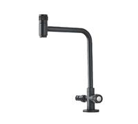 SXWYLZ Grifo Agua Fria para Jardín Grifo Doble Salida Giratorio 360° Grifos Exterior Antihielo con Bifurcador de 1/2" Doble Manija, Acero Inoxidable,Negro