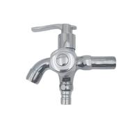 SXWYLZ Grifo Agua Fria Pared de Latón, Grifo Doble Salida 1/2", Grifos Lavadero Pared Agua Fria para Fregadero de Fregona de Balcón, Cromo