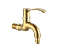 SXWYLZ Grifo Agua Fria Pared Lavadero Oro Grifo Latón 16,5 CM | Grifos Monomando Lavabo para Conexión de Manguera