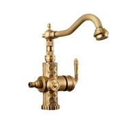 SXWYLZ Grifo Antiguo para Exterior Antihielo con Bifurcador Grifo Garden Salidas Dobles Giro de 360°, Agua Caliente y Fría
