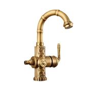 SXWYLZ Grifo Antiguo para Exterior Antihielo Grifo de Doble Salida con Bifurcador Giratorio de 360° Agua Caliente y Fría
