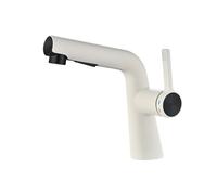 SXWYLZ Grifo Baño Extensible, Grifos para Lavabos de 2 Modos, Grifo Lavabo Monomando Mezclador, Grifos de Agua Fría y Caliente,Blanco Lechoso