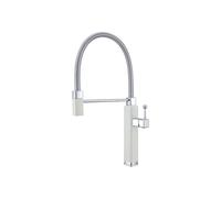 SXWYLZ Grifo Cocina Extraible Monomando Grifo Manguera con Resorte Giratorio de 360° Grifos Lavabo de 2 Modos Manija Única Agua Caliente y Fría,Blanco Lechoso