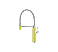 SXWYLZ Grifo Cocina Extraible Monomando Grifo Manguera con Resorte Giratorio de 360° Grifos Lavabo de 2 Modos Manija Única Agua Caliente y Fría,Amarillo