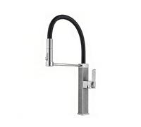 SXWYLZ Grifo Cocina Flexible con Manguera de Silicona Grifos Mezclador Extraíble de 2 Modos Monomando Grifos para Fregadero Grifo de Agua Fría y Caliente,Cromo
