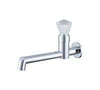 SXWYLZ Grifo de Agua Fría Montado en la Pared Grifo de Fregadero Grifos de Trapear la Piscina Manija Única de Cristal Adecuado para Baño y Cocina,Cromo
