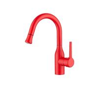 SXWYLZ Grifo de Baño con Ducha Extraible 2 Modos Grifo Fregadero Extensible Giratorio 360° Monomando Grifos de Agua Caliente y Fría,Rojo