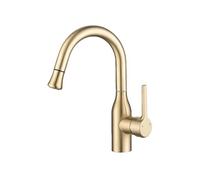 SXWYLZ Grifo de Baño con Ducha Extraible 2 Modos Grifo Fregadero Extensible Giratorio 360° Monomando Grifos de Agua Caliente y Fría,Oro Cepillado