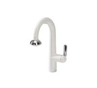 SXWYLZ Grifo de Baño Extraible, 2 Modos Grifo Lavabo Monomando Mezclador, Grifos de Lavabo Agua Fría y Caliente,Blanco