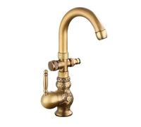 SXWYLZ Grifo de Jardín Antiguo Antihielo Grifo para Exterior con Conector a Presión de 1/2 Vía, Salidas Dobles Giro de 360° Agua Caliente y Fría