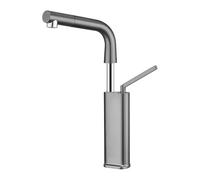 SXWYLZ Grifo de Latón Extraíble, Grifo de Lavabo Giratorio de Elevación Hacia Arriba y Hacia Abajo, Grifos de Baño de 2 Modos, Monomando, Agua Fría y Caliente,Gris