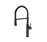 SXWYLZ Grifo de Latón Extraíble Grifo Flexible Manguera Grifos de Lavabo de 2 Modos Grifos de Cocina de Agua Fría y Caliente Monomando,Negro