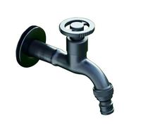 SXWYLZ Grifo de Pared para Jardin Grifo Pared Exterior Agua Fria Grifo de Acero Inoxidable Grifo Pared Jardin Vintage Grifo Terraza Exterior Pared,Negro