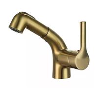 SXWYLZ Grifo Ducha Monomando Extensible, Grifo Fregadero, Grifos Mezclador de 2 Modos, Agua Fría y Caliente,Oro Cepillado