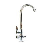 SXWYLZ Grifo Exterior Antihielo Grifo de Jardin Doble Salida Giratorio 360° Grifos Agua Fria para Jardín con Bifurcador Manija Doble,Cromo