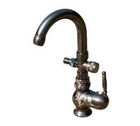 SXWYLZ Grifo Exterior con Doble Salida Antihielo con Conector a Presión de 1/2 Vía Giratorio 360° Agua Caliente y Fría, Negro