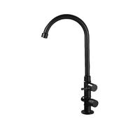SXWYLZ Grifo Exterior Grifo Doble Salida Giratorio 360° Grifos de Agua Fría con Bifurcador de 1/2 Manija Doble,Negro