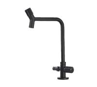 SXWYLZ Grifo Exterior Jardin Acero Inoxidable Grifo Doble Salida Giratorio 360° Grifos de Agua Fría con Bifurcador de 1/2" Manijas Dobles,Negro