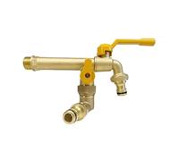 SXWYLZ Grifo Exterior Jardin de Pared Grifo de Agua Fría Antihielo Grifos Doble Salida 1/2 para Regar Flores y Lavar Autos,Cobre,B