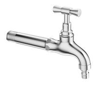 SXWYLZ Grifo Exterior Pared Largo Grifo Exterior Jardin Pared Grifo Pared Agua Fria de Acero Inoxidable Grifo de Pared Para Jardin Grifo Jardin 1/2 decorativo,160Mm